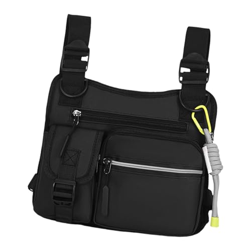 Funda para el pecho, senderismo, 9.84 x 9.06 x 1.57 pulgadas, chaleco multifuncional resistente al desgaste, diseño de corte 3D, correas ajustables para gimnasio, entrenamiento, caza y actividades al