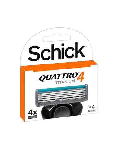 Rastrillos, Drugstore Schick Quattro Cartridges, Titanium Coated Blades, 4 Packs of 4 Cartridges (16 Total) by Schick