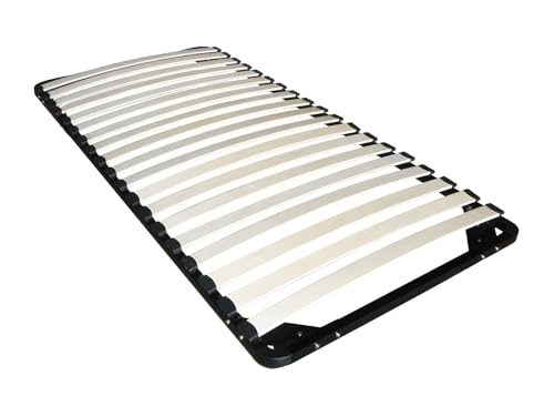 Vente-unique - Sommier Cadre à Lattes 90 x 200 cm -19 Lattes - sans Pieds - Noir - Kalista de YSMÉE