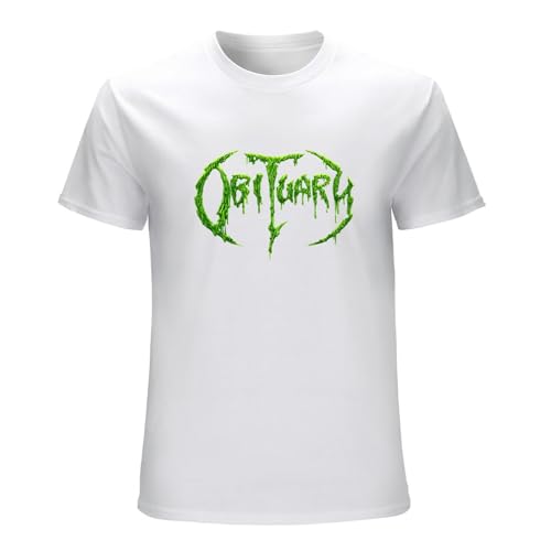 Obitu-ARY Band Logo Mens Tee Funny Short Sleeve T-Shirt T-Shirt White L