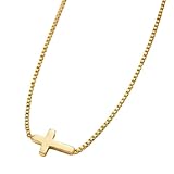 GHKJOK Collar con colgante de cruz para mujeres y niñas, joyería delicada inspirada en la fe con cadena ajustable, gargantilla religiosa minimalista, elegante uso diario y opción de regalo, 40 cm