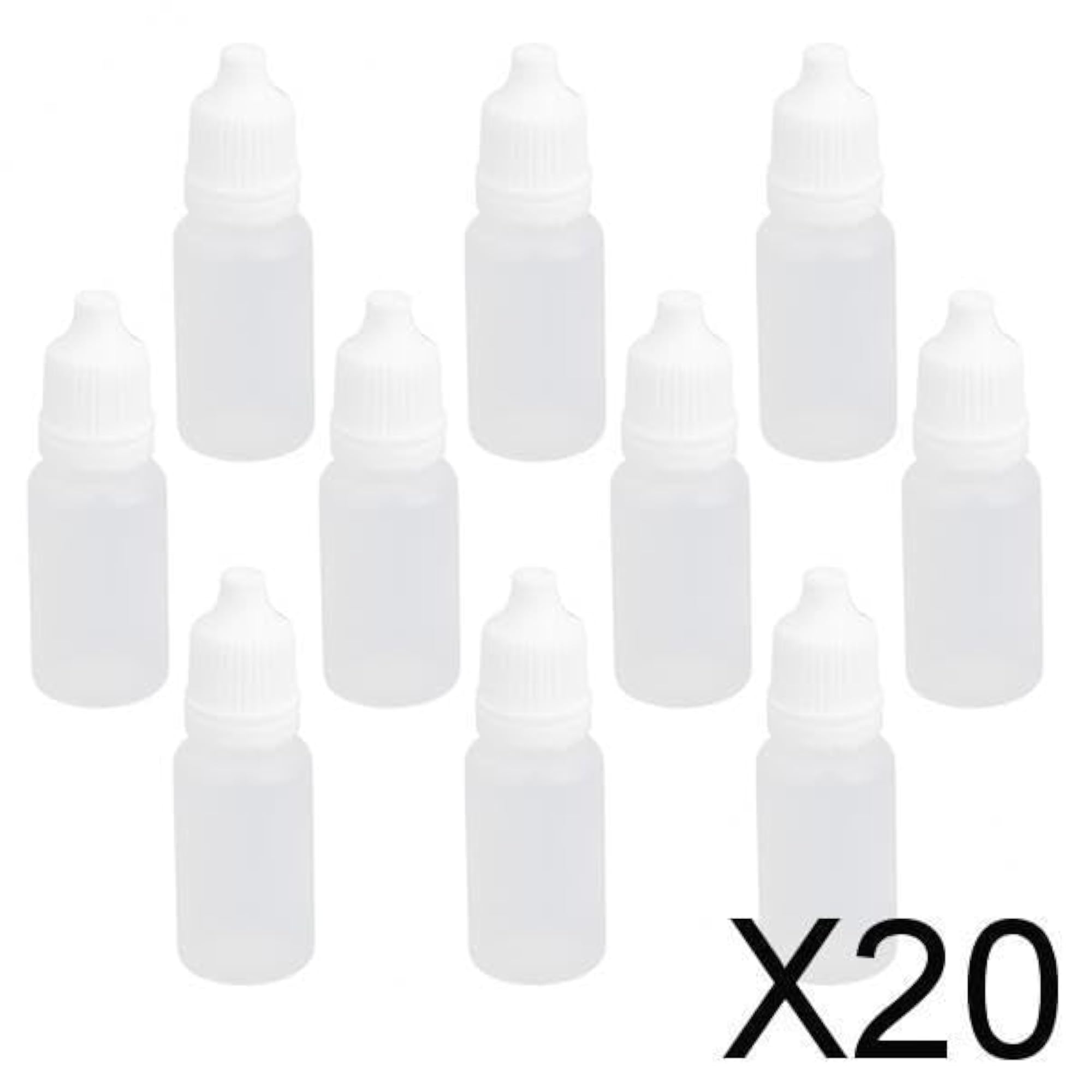 20x10x Empty Squeezable Dropper Bottle 10ml