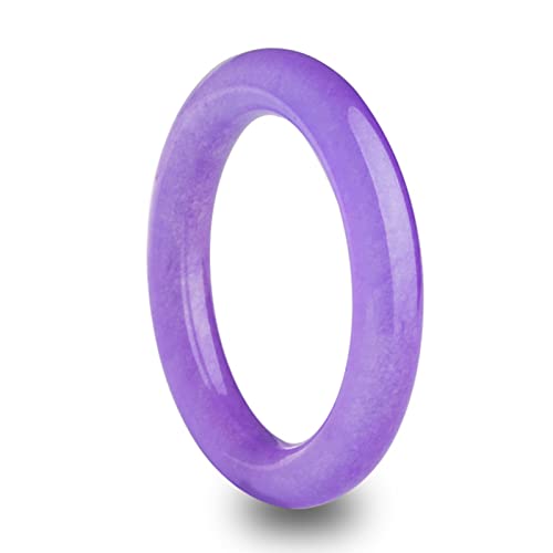 Bracelet jonc en jade violet sculpté à la main, un bijou d'exception