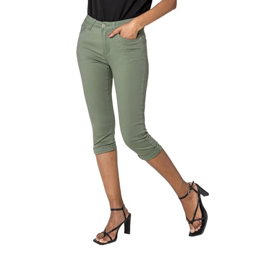 Nina Carter P260 Damen Capri Skinny Fit Jeanshosen HIGH Waist Sommer...
