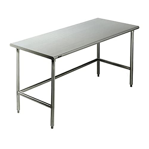 Eagle Group CRT3636T-C-Frame Cleanroom Table, Solid Top, C-Frame, Brushed Stainless Steel Finish, 36" Width, 36" Length