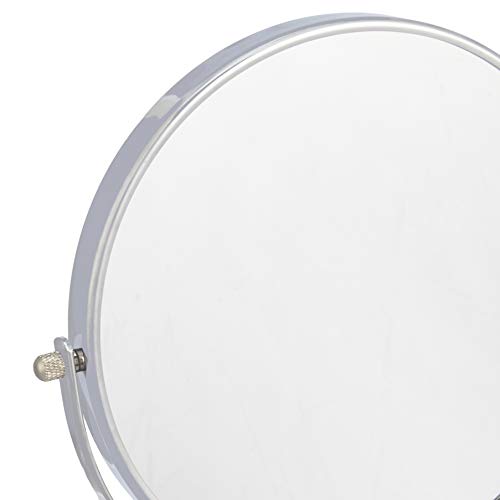 Amazon Basics Wall Mount Round Vanity Mirror with 360° Rotation, Double Sided, 1X/5X Magnification, Adjustable, 12.8"L x 10"W, Chrome by Amazon Basics - Image 3