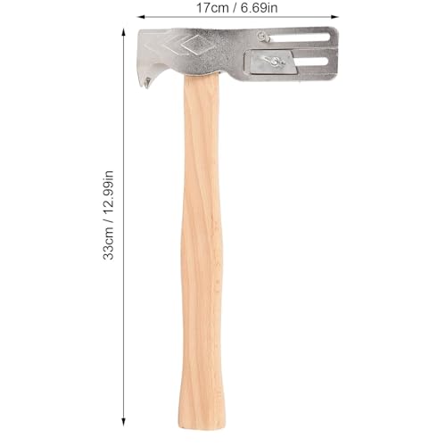 CHEOTIME Magnetic Roofing Hammer, Forged Steel Multifunctional Roof Axe Wooden Handle Roof Shovel with Nail Claw and Cutter for Tile and Shingle Installation
