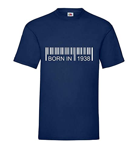 T-shirt homme 1938 grand confort XXXL bleu marine avec motif code à barres