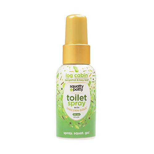 Squatty Potty Unicorn Gold Toilet Spray, Log Cabin Mystic Forest, 2 Fl Oz