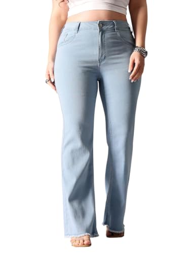 Image of Miss Chase A+ Women's High Rise Regular-Length Stretchable Denim Wide-Leg Shaping Jeans