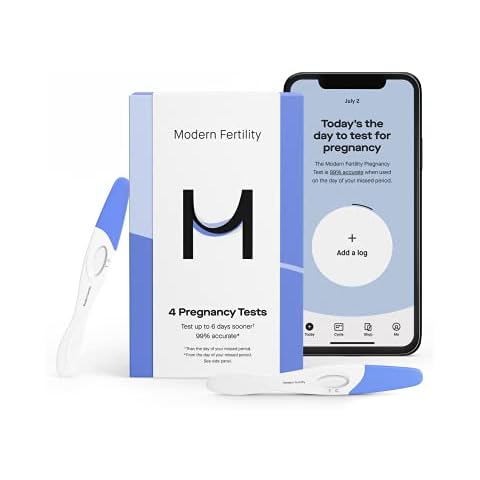 Modern Fertility Pregnancy Test | High-Sensitivity at-Home Test is 99% Accurate and Can Be Used 6 Days Before Your Missed Period, FSA HSA Approved | Includes 4 Tests Cover