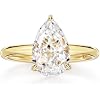 Michooyel 925 Sterling Silver 2ct Cubic Zirconia Engagement Ring for Women, Pear cut CZ Solitaire Promise Rings 18k Gold/Rhodium Plated Rings