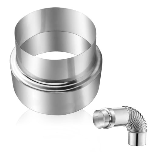mizikuu - mizikuu Réducteur de Tuyau de Poêle, Ø 120 mm/Ø 100 mm RéDucteur De Tuyau De CheminéE Pour Raccordement Réduction de conduit de cheminée en acier inoxydable