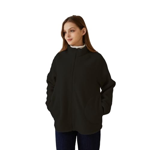Sweat à capuche zippé pour femme POWER FLOWER avec doublure en sherpa chaude