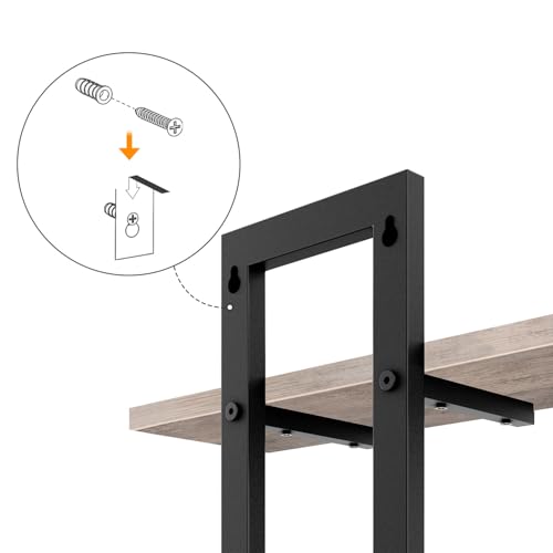 HOOBRO Schwebende Wandregale, 2-stufige Wandboard, Schweberegal 2er-Set, hängende Badezimmerregale, 38 cm Wandregale, für Wohnzimmer, Schlafzimmer, Küche, Greige EBG32BJ01