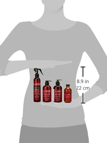 HSI Professional Wet Line Styling Set with Argan Oil Infused Smoothing Shampoo and Conditioner, Thermal Protector 450 and Argan Oil Leave-in Treatment