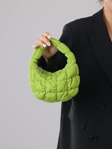Image of Quilted MINI Handbag and Purses Women Puffer Nylon Hobo Cotton Padded Purse Work Travel Lightweight