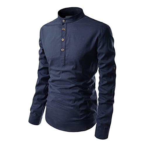 Image of Men's Full Sleeve Beige Color Cotton Blend Spread Slim Fit Shirt Style Kurta for Men and Boys