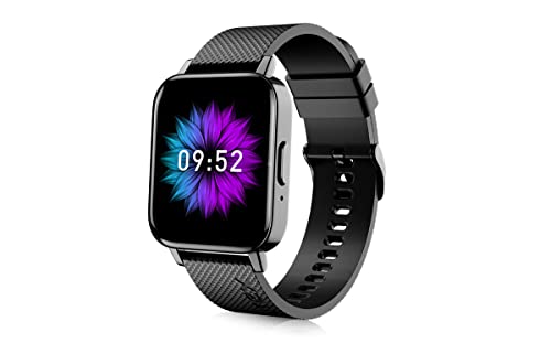 Image of Intex FitRist Vogue Smart Watch 1.7 Vision Glass Display Royal Metal Square Design Dual Pairing Bluetooth Calling Feature 24*7 Heart Rate Detector Colour (Black)