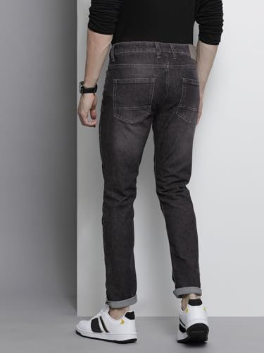 Image of The Indian Garage Co Men Slim Fit Solid Mid-Rise Stretchable Jeans