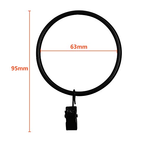 N/A/ Na 14 Pack Strong Iron Metal Curtain Rings With Clips 2.5 Inch Diameter, Decorative Drapery Rustproof Curtain Rod Clip Ring, Durable Vintage Drapery Hooks With Clips thumb #1