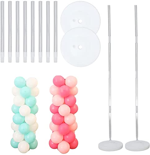 2 Kit d'arche de Ballons, 120cm Haute de support réglable avec base à remplir d'eau et poteaux Facile à Installer pour Mariages Anniversaire et Fêtes de Remise des diplômes (1,2M) Cover