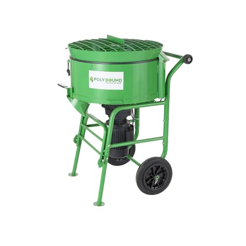 HURRICANE 120L Forced Action Mixer - Heavy Duty Electric Cement & Mortar Mixer for Professionals - High-Torque Pan Mixer for Resin, Screed, and Plaster - Industrial Portable Mixing Machine