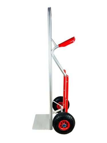 Image of Welbuilt Multi-Purpose Aluminum Hand Cart with 150kg Load Capacity and Pneumatic Wheels - Suitable for Home, Office, and Industrial Needs