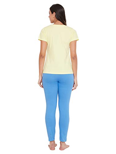 Image of Clovia Women's Cotton Graphic Print Top & Pyjama