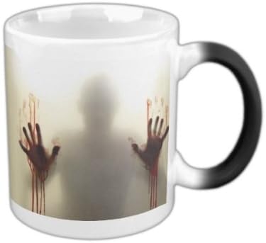 the walking dead Magic Morning Mug Coffee Tea Milk Hot Cold Heat Sensitive Color changing Black and White Morphing Mug 11 Oz , Ceramic Mug by 12art
