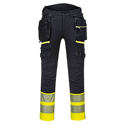 Portwest DX4 Hi-Vis Class 1 Holster Pocket Trouser Yellow/Black 38" Waist - 31" Leg