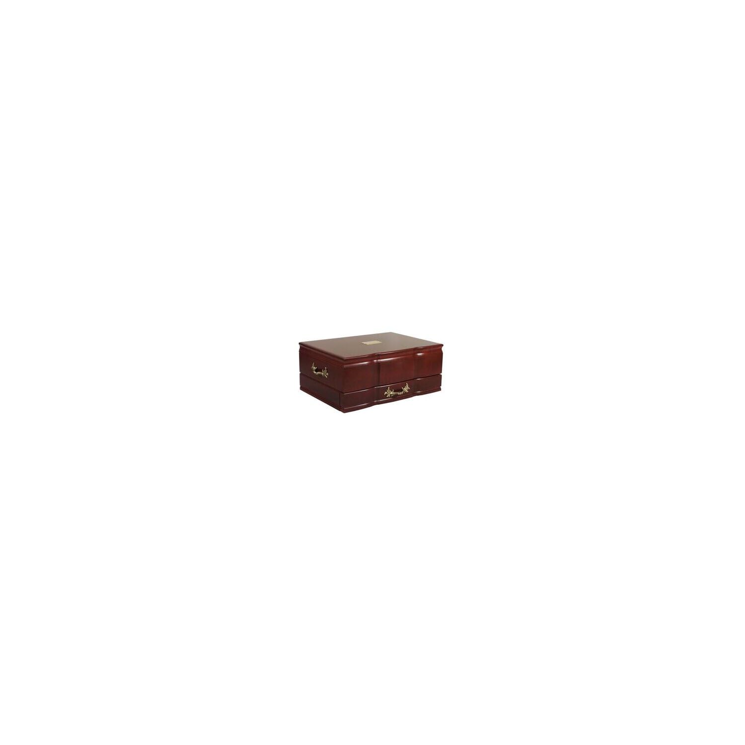 Maykoosh Rustic Refinement Grandeur Solid Cherry One Drawer, Sculpted Flatware Chest (Rich Mahogany), 17 L X 11.5 W X 6.75 H, Rectangular Storage Chest
