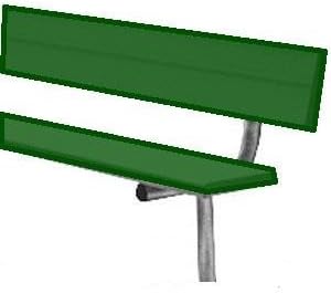 BSN BEPB08CG 75' Permanent Bench with Back, Green