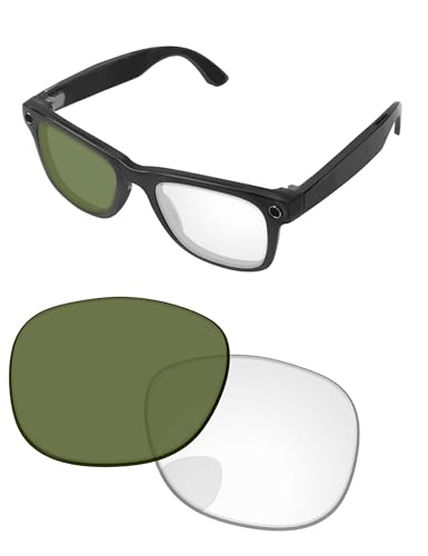 Image of Replacement Lenses for Ray-Ban Meta Wayfarer RW4008 & RW4012 53mm AI Glasses - Photochromic, Anti Blue Light Lens
