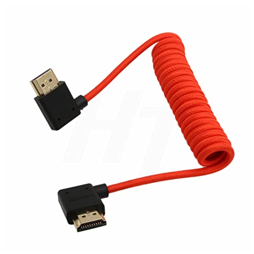 HangTon HDMI 2.1 HDMI 4K 120fps 8K 60fps Cable for ATOMOS Ninja V Sony A7siii Canon C300 C500 Ronin RS2 Monitor Camera Right Left Angle Type A Braided Coiled