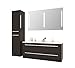 Sieper I Badmöbel Set Libato, Doppelwaschtisch mit Unterschrank 120 x 50 cm, Hochschrank und Badspiegel I Anthrazit