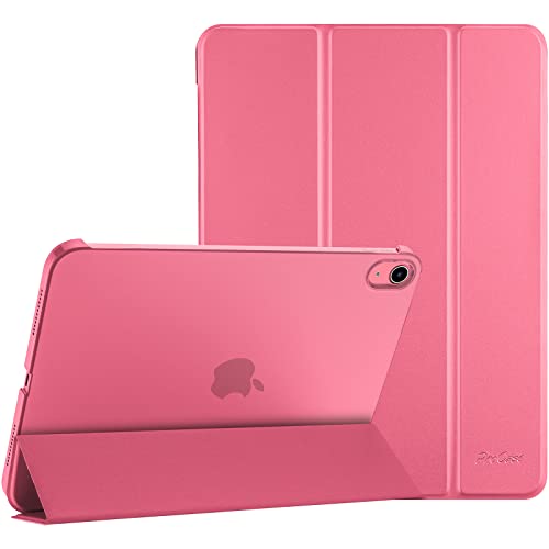 ProCase for iPad (A16) 11th Generation 11 Inch 2025/ iPad 10th Generation 10.9 Inch 2022 Case, Slim Smart Cover with Translucent Hard Shell Back, Supports Touch ID, Auto Wake/Sleep -Pink