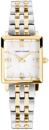 Larsson &amp; Jennings Boyfriend Mini Elevate, Wrist Watch, Classic, Contemporary Watches for Men and Women, Water Resistant Roman Numeral Watch with Link Bracelet Band, 31 MM, LI-Batt Inc.