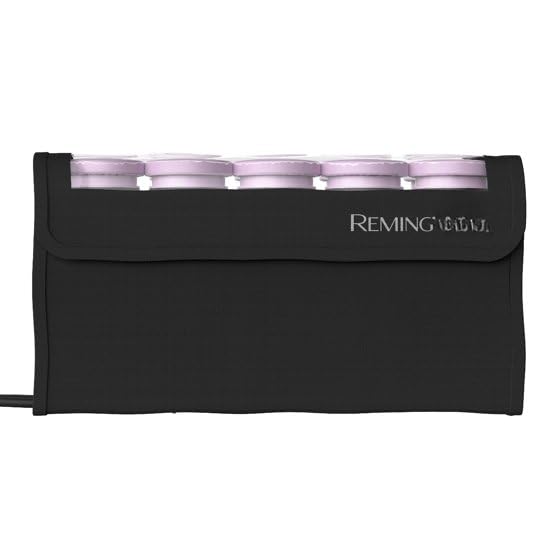 Remiington-Compact Ceramic Hot Hair Rollers - 1.25"" Travel Size Set with Anti-Static Technology, Ionic Infusion, in Sleek Black - 10 Piece Kit (Pack of 1)