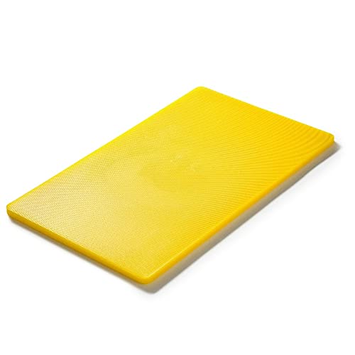 Forgast Tagliere da Cucina Professionale Plastica GN 1/1, Dimensioni 53x32,5 cm, Tagliere Anticisvolo HACCP, per Pollame, Carne Cruda, Facile da Pulire, Polietilene, Giallo