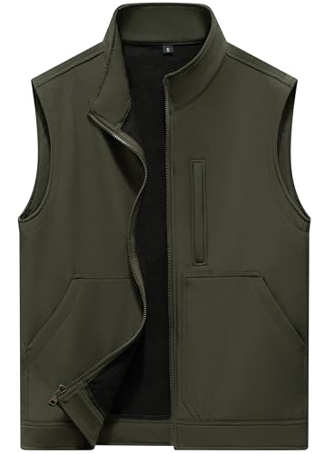 Image of VtuAOL Men's Lightweight Softshell Vest Outdoor Quilted Vest Sleeveless Jacket for Travel Hiking Golf