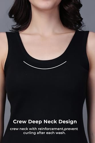 Image of FF Women's Thermal Scoop Neck Cami Tank Tops, Ultra Soft Fleece Lined Camisole, Winter Warm Underwear Top