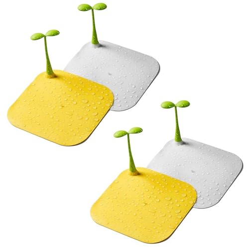4PCS Drain Cover Silicone Drain Protector Sewer Floor Drain Accessory Bathroom Sink and Tub Stopper Anti-Odor Floor Drain Cover for Home and Travel Use