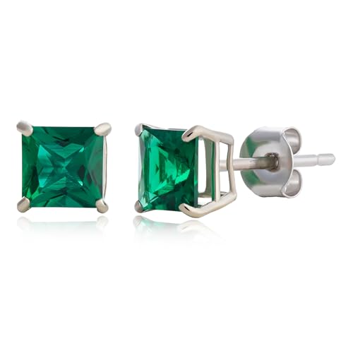 MAX + STONE 10k White Gold Gemstone Stud...