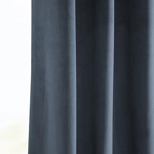 HPD Half Price Drapes Grommet Plush Velvet Curtains 120 Inches Long Room Darkening Curtains for Bedroom & Living Room (1 Panel), 50W x 120L, London Blue by HPD Half Price Drapes - Image 6