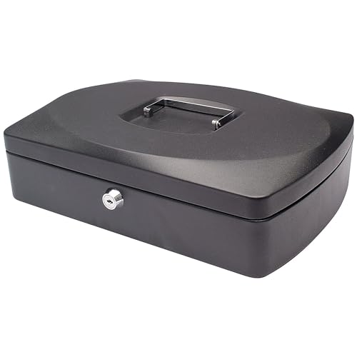 Q-Connect Cash Box 12 Inch Black