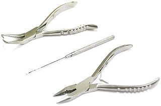 Clamp Pliers Needle 3pcs Tool Kit for Micro Ring Link Bead Human Hair