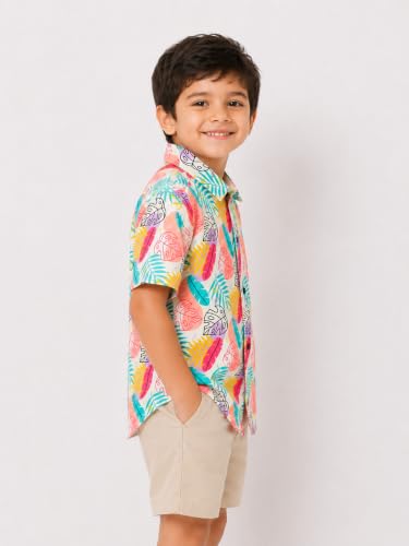 Image of RICH COPPER Fashionable Cotton Printed Half Sleeve Casual Shirt for Men Featuring Lightweight Fabric and Modern Design