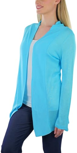 Image of ToBeInStyle Womens Open Front Long Sleeve Lightweight Asymmetrical Draped Cardigan with Side Pockets