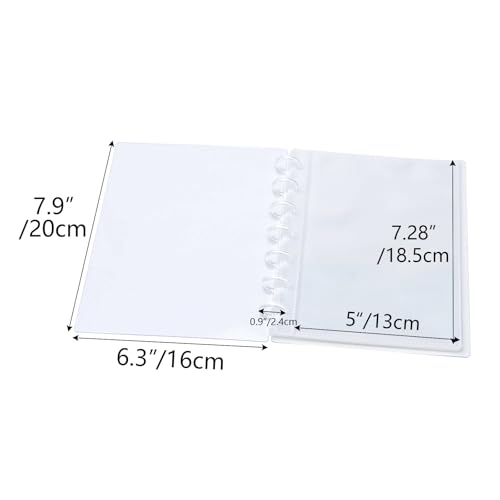 Álbum de fotos anillado A5 NatSumeBasics, cubierta transparente de PP + 20 sobres de 5x7 pulgadas miniatura 3